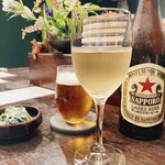 とんかつ comocchi - もう白ワイン追加してる…