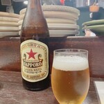 とんかつ comocchi - ますは赤星〜あー旨い