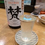 春のお店 - 梵 純米55 冷酒 880円　(2024.6)