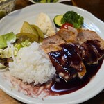 キッチン ブルー グローブ - 再びワンプレート