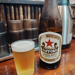 とんかつ・トンテキ たつまきや - 赤星瓶ビール（650円）