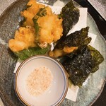 すし おおまさ - 海老ととうもろこしの落とし揚げ