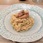 La Stalla - 北海道エゾバフンウニ、スーパーフルーツトマト、十八番のタヤリン。とびきり美味いですよ