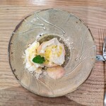 La Stalla - 桃の自家製モッツァレッラのパルミジャーナ