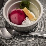 横浜 夜景 鉄板焼＆ステーキ 祥鳳 - ◆デザート
      ✱カシスシャーベット
      ✱チーズケーキ
      ✱抹茶わらび餅