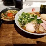 ラーメン 亀徳 - 名古屋コーチン醤油ラーメン+穂先メンマ丼