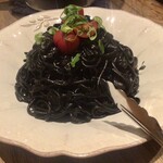 水色食堂 - 玄界灘産アオリイカのイカ墨ソースのスパゲッティーニ