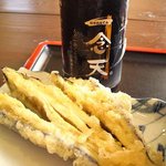 うどん一念天 - なすびの天ぷらと特製醤油