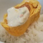 わ楽 - 明太子入り厚焼き玉子withタルタル❤️オンザライス！