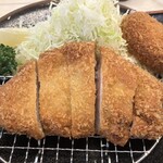 とんかつ 川久 - 黒豚ロースカツ定食 メンチカツ