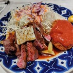 フレンチ酒場 GOLD - 牛ハラミステーキ＋カニクリームコロッケ　1480円