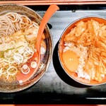 笠置そば - かき揚げ丼セット（温）にちくわ天トッピング