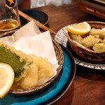 玉河 三鷹店 - ハモ天ぷら　そら豆天ぷら