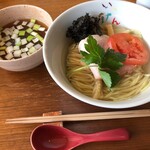ラーメン イッケン - 3連休限定、昆布水海老つけ麺1000円税込