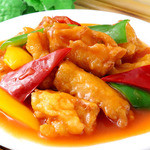 White fish with sweet and sour sauce