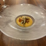 代官山鉄板ゆうり - シロエビのスープ