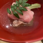 串揚げ タケナカ - お肉と茄子のお出汁煮