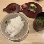 串揚げ タケナカ - 土鍋炊きご飯はツヤツヤふっくら