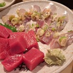 さつき - いわし刺しとまぐろブツ