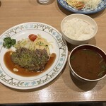 亜茂礼 - 牛ももステーキ+定食セット(¥1,600)