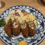 亜茂礼 - 梅しそロールカツ2本+定食セット(¥1,100)