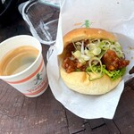 ピーターパン - 香味ネギチキンバーガー　サービスコーヒー