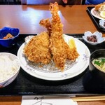 お食事処 大原 - 海老②､アジ②定食♪