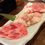 高千穂 鶏の炭火焼き - 焼き肉の盛り合わせ