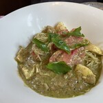 リストランテ クロ - トマトとモッツァレラチーズの冷製パスタ。バジルソース。