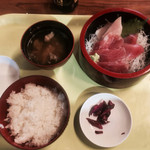 土浦魚市場 - 刺身定食 ¥500^ ^ これと食べ放題メニューが付いて¥500なり〜