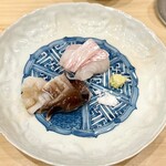 川田 - 2024.6.  真鯛と鳥貝のお造り