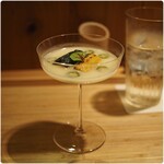 根津 焼鳥 照隅 - とうがん、ズッキーニ、オクラの冷製スープ