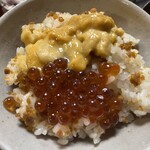 美国観光ハウス - 粒ウニご飯に、ウニとイクラをオン！