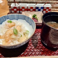 天麩羅 巽 - 〆の芝海老と枝豆の天バラ
