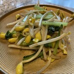 ステーキ懐石都 春日 - もやしとチンゲンサイの炒め