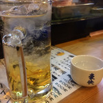 EBISU - 梅酒ソーダと日本酒豪快