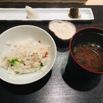 銀座 よし澤 - 鱸と季節のお野菜の炊き込みご飯