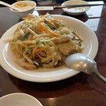 同心居 - 豚肉五目あんかけ　かた焼きそば　1.520円