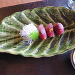 鹿のたたき　辛味大根と柚子　