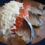 徳山鮓 - 鯖のなれ鮓、トマトソース、チーズで「鯖のトリコロール」