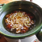 徳山鮓 - 熊鍋には天然なめこも入ります