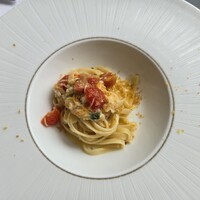 Ristorante Crocifisso - リングイネ 魚介ラグーとチェリートマト カラスミがけ