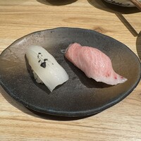 梅田 鮨割烹のの - イカと大トロ