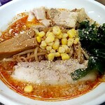 こだわりらーめん　麺太 錦町店 - 地獄ラーメン　三丁目　小盛り、バター無しで、その代わりわかめトッピング。880円と、切れ端チャーシュー100円で、980円