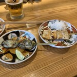 炭焼 やないの - 言わずもがな！パリパリに焼かれた鮭の皮油滴るハラス！言う事がない焼きガキ。