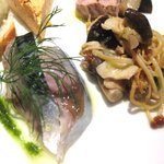 イルモンドピッコロ - (09/10夜)キノコのマリネと鯖のマリネ