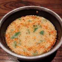 TexturA - よだれ鶏の入っていたタレに豆乳を投入した後