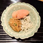 富小路 やま岸 - 明太子、滑子、ちりめん山椒