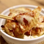 餃子とスパークリング バブルス - ピザ餃子