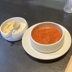 ひょっとこ - 一味とニンニクチップ　お好みで